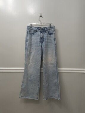 Judy Blue High Rise Tummy Control Retro Wide Leg Light Wash Jeans Sz 14 Casual